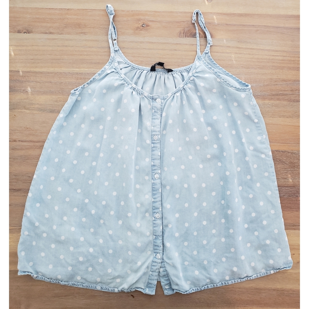 Polka Dot Button Down Tank Top